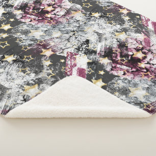 Goldene Sterne grunzen abstraktes, modernes urbane Sherpadecke