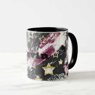 Goldene Sterne grunzen abstraktes, modernes urbane Tasse
