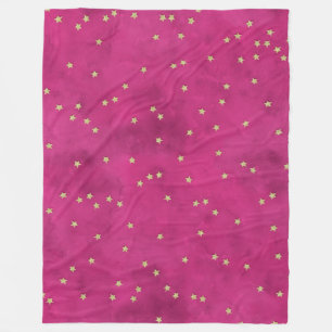Goldene Sterne im rosa Hintergrund Fleecedecke