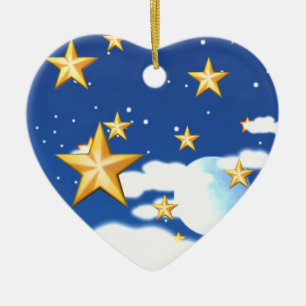 Goldene Sterne Keramikornament