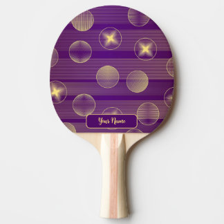 Goldene Sterne Kreise Lila Elegant Rustikal Tischtennis Schläger
