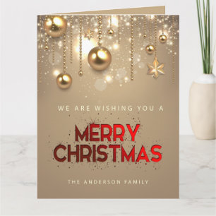 Goldene Sterne, Ornamente , Frohe Weihnachten Karte