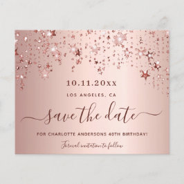 Goldene Sterne-Rose zum Geburtstag Save the Date Flyer