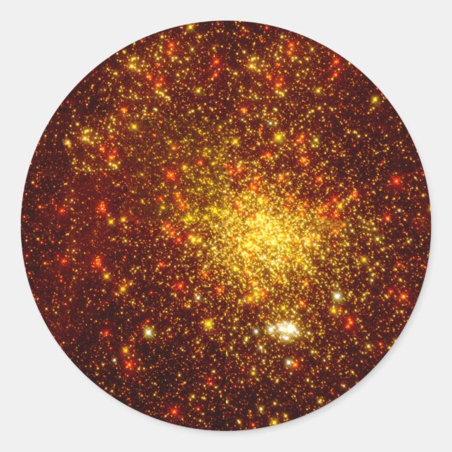 Goldene Sterne Runder Aufkleber (Vorderseite)