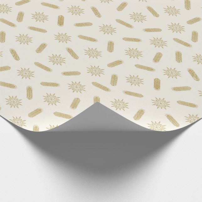 Goldene Sterne und Bäume Brunches Geschenkpapier (Ecke)