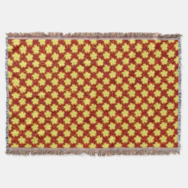 Goldene Sterne und rote Glitzer Decke (Vorderseite)