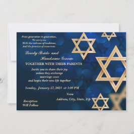 Goldene Sterne von David Jewish Einladung