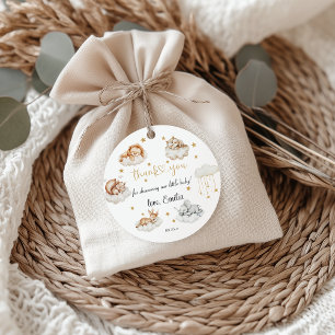 Goldene Sternen Wald Safari Baby-Tiere Danke Geschenkanhänger