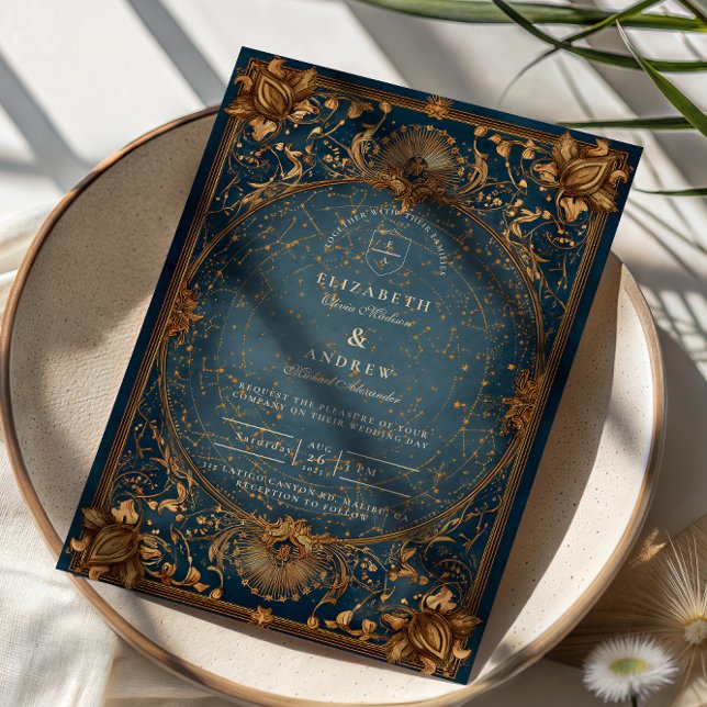 Goldene Sternennacht-Hochzeit Einladung (Von Creator hochgeladen)