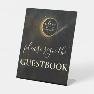 Goldene Sternenstaub-Finsternis Himmelhochzeit-Sch Sockelschild