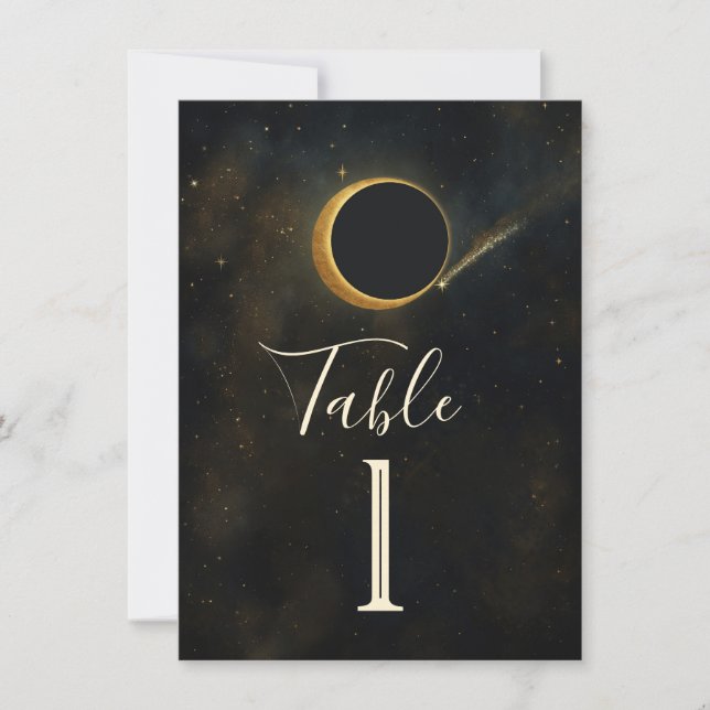 Goldene Sternenstaub-Finsternis-Himmlische Hochzei Einladung (Vorderseite)