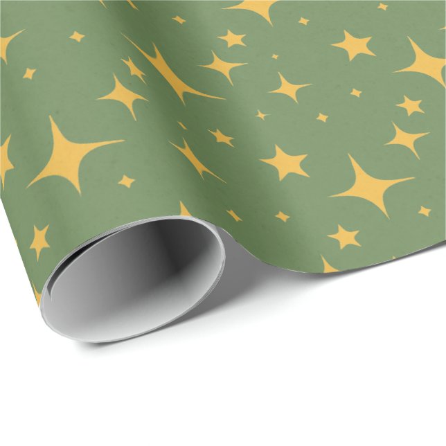 Goldene Sternexplosion Geschenkpapier (Rolleneckpunkt)
