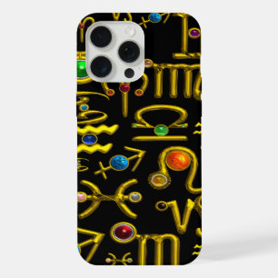 GOLDENE STERNZEICHEN-GEBURTSTAGSJUWELEN,EDELSTEINE iPhone 15 PRO MAX HÜLLE