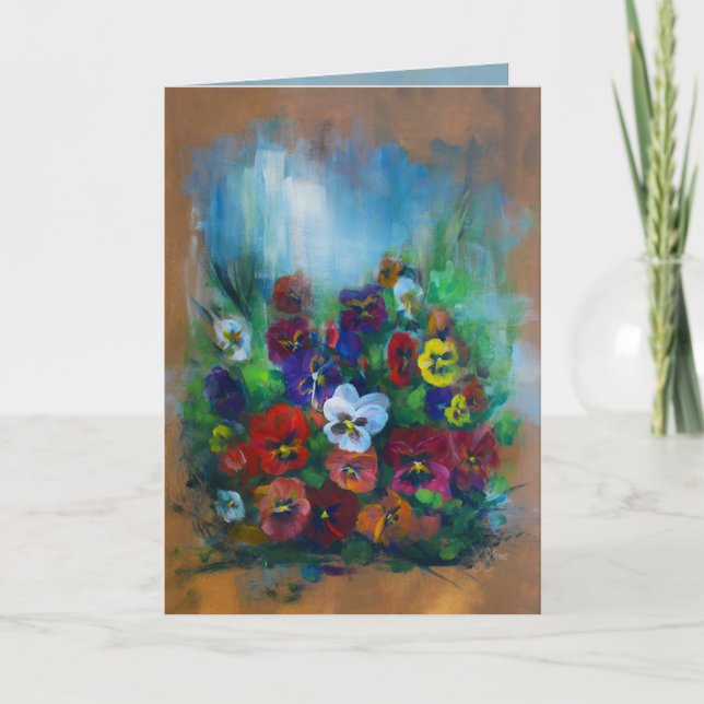 Goldene Stiefmütterchen Dankeskarte (Vorderseite)