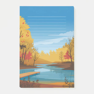 Goldene Stille: Herbstsee Post-it Klebezettel