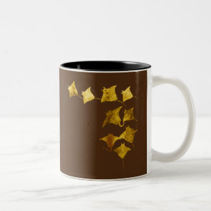Goldene Stingrochen Zweifarbige Tasse