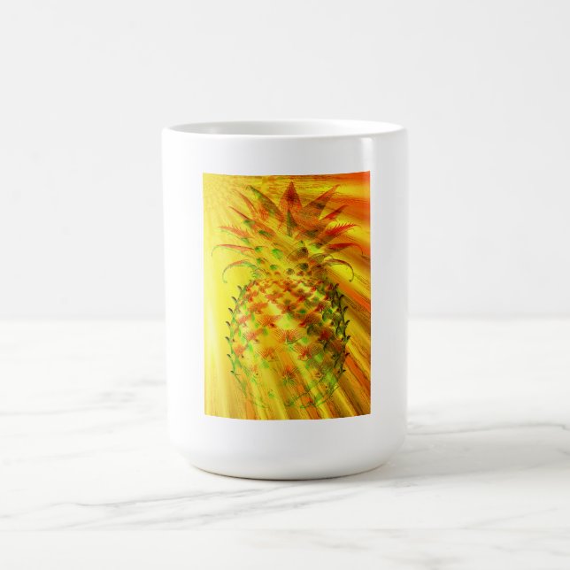 Goldene Strahlen durch eine große Ananas  Kaffeetasse (Mittel)