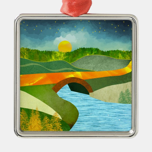 Goldene Straße Ornament Aus Metall (Vorne)