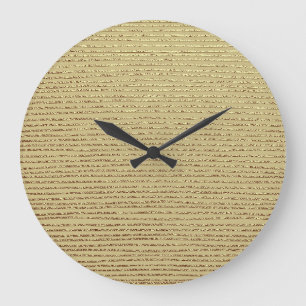 Goldene Streifen: Abstrakter Vintage-Hintergrund Große Wanduhr