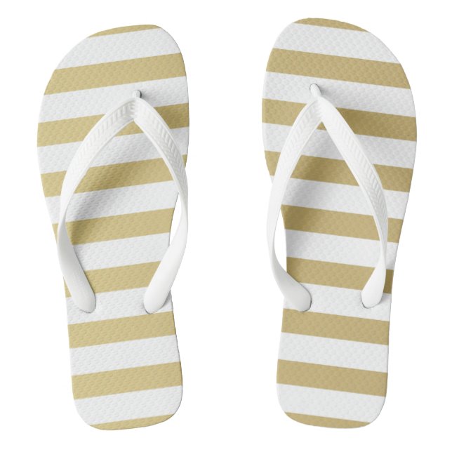 Goldene Streifen Frauen Flip Flops (Fußbett)