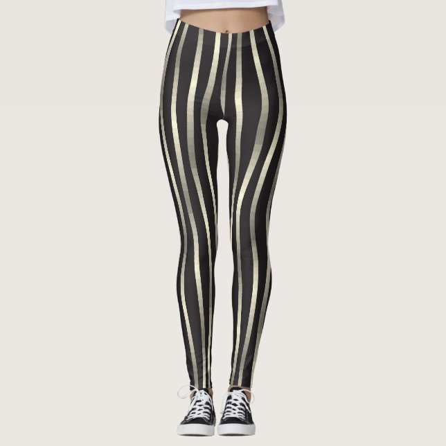 Goldene Streifen, luxuriöse Textur Leggings (Vorderseite)