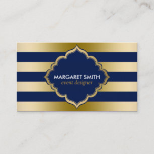 Goldene Streifen mit Monogramm Geometrisches Muste Visitenkarte