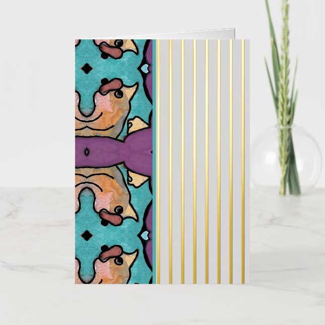 Goldene Streifen Vogelmuster (Vorderseite)