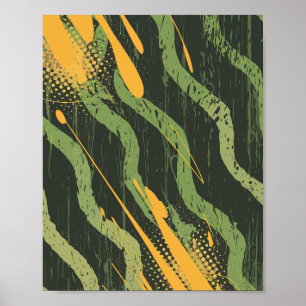 Goldene Ströme in den grünen Tiefen Poster