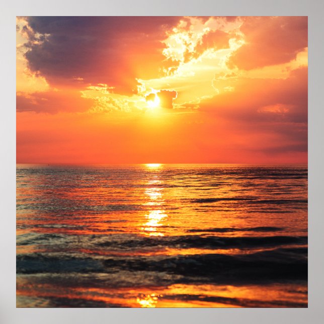 Goldene Stunde am Meer Poster (Vorne)