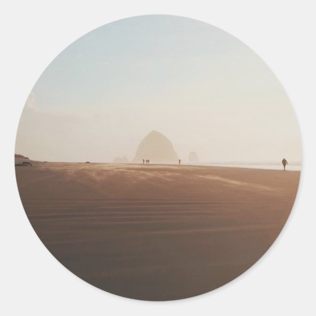 Goldene Stunde am Strand von Cannon Runder Aufkleber (Vorderseite)