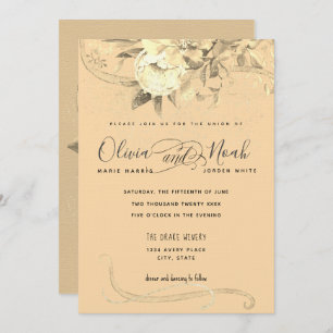 Goldene Stunde Blumenkalligrafie Wasserfarbe Einladung