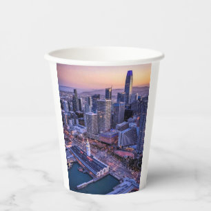 Goldene Stunde Luftbild von San Francisco City Pappbecher