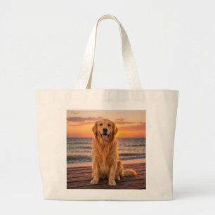 Goldene Stunde mit Golden Retriever - Jumbo-Tasche Jumbo Stoffbeutel