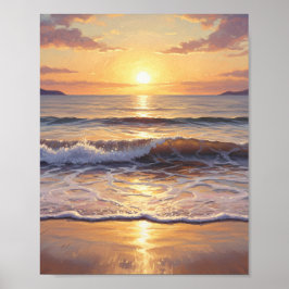 Goldene Stunde Ozean Sonnenuntergang Poster