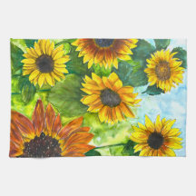Goldene Stunde Sonnenblume Aquarell Kunst Küchenha