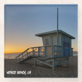 Goldene Stunde Sonnenuntergang - Venice Beach, CA Glasuntersetzer