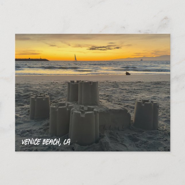 Goldene Stunde Sonnenuntergang - Venice Beach, CA Postkarte (Vorderseite)