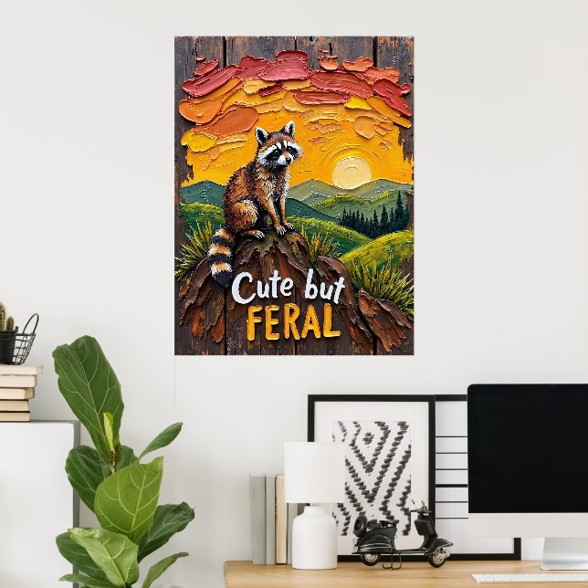 Goldene Stunde Wächter: Raccoon mit Blick auf das  Poster (Heimbüro)