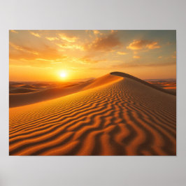 Goldene Stunde Wüsten Sanddünen Sonnenuntergang Fo Poster