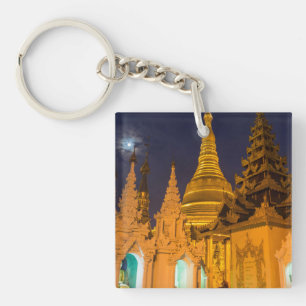 Goldene Stupa und Tempel Schlüsselanhänger