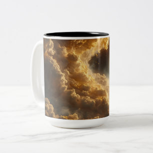 Goldene Sturmwolken Zweifarbiges Kaffeetasse