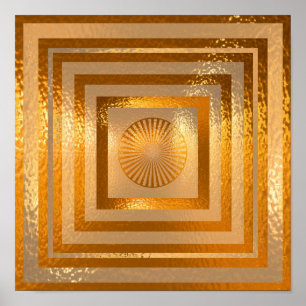 Goldene Sun-Mandala - mit freundlichen Grüßen Poster