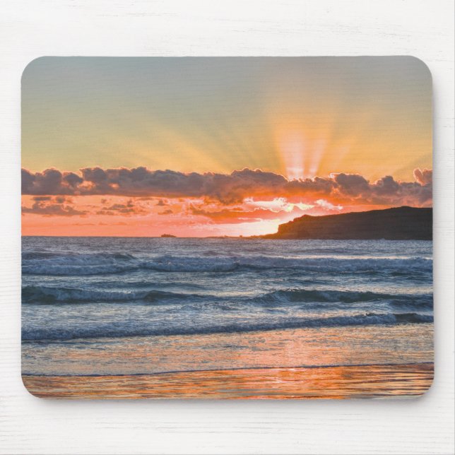 Goldene Sunbeams über Ozean Mousepad (Vorne)