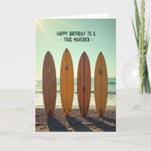 Goldene Surf-Geburtstagskarte Karte