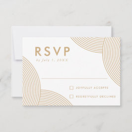 Goldene Swirl-Hochzeit RSVP Karte
