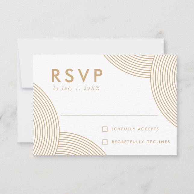 Goldene Swirl-Hochzeit RSVP Karte (Vorderseite)