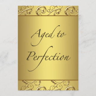Goldene Swirl im Alter bis zur Perfektion Geburtst Einladung