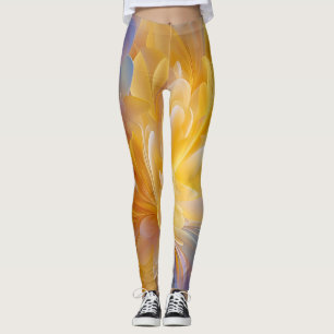 Goldene Symphonie blühender abstrakter Blütenblätt Leggings