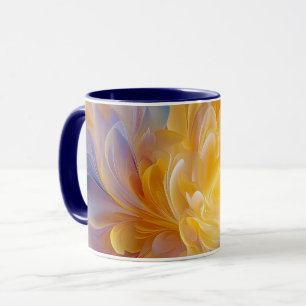 Goldene Symphonie blühender abstrakter Blütenblätt Tasse