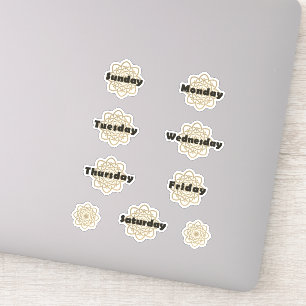 Goldene Tage der Woche: Der kühne Schriftart Aufkleber